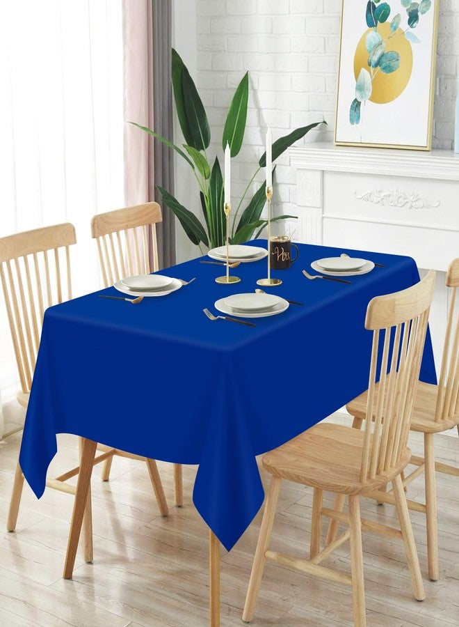 Mulbozy 2 Pcs Royal Blue Plastic Tablecloth for Rectangle Table, 54 × 108 inches Disposable Royal Blue Party Table Covers for Birthday, Anniversary, Wedding, Fine Dining, Graduation Party Decoration - Image 2